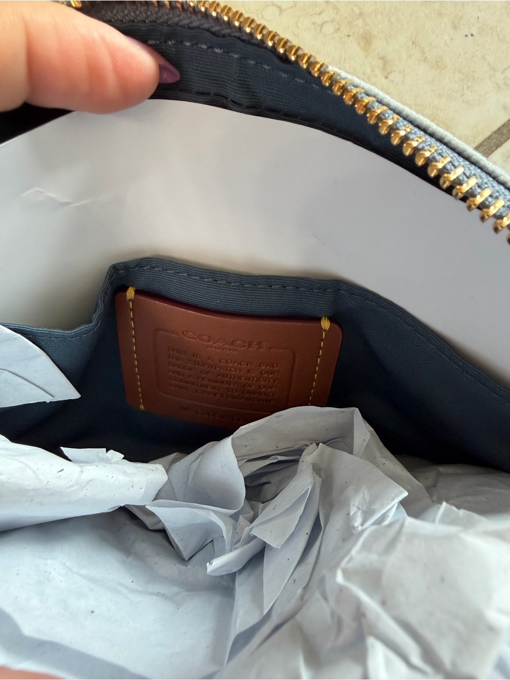Coach Light Blue Denim Crossbody with Gold Hardware NWT - Picture 4 of 6